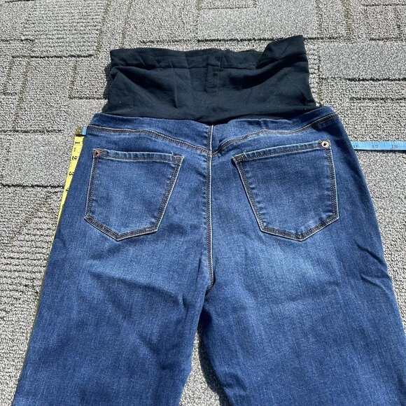 Indigo Poppy Maternity Jeans Women's Medium Blue Slim Elastic Stretchy - Picture 8 of 12